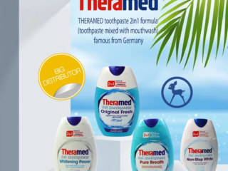 Theramed Pasta Gigi 2 in 1 Gel Toothpaste & Mouthrinse 75ml Original Germany berbagai varian