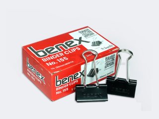 Klip penjepit Benex 32mm no 155 binder clip jumbo isi 12 pcs kapasitas 80 lembar original