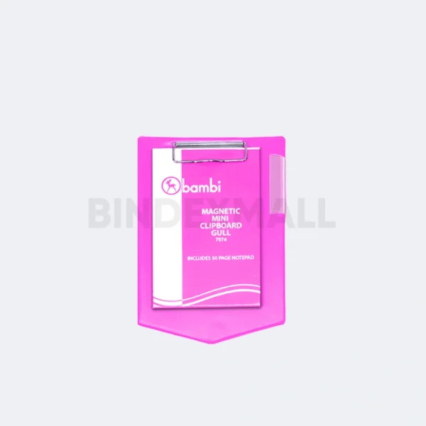 Clipboard magnetic mini Bambi Gull Warna Fluoro Pink