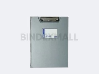 Clipboard folio Bambi PVC transparan dengan wire clip dan pocket map untuk dokumen kantor