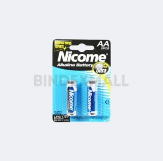 Nicome Battery Alkaline Baterai AA LR6AA Isi 2 pcs Blister Pack Original