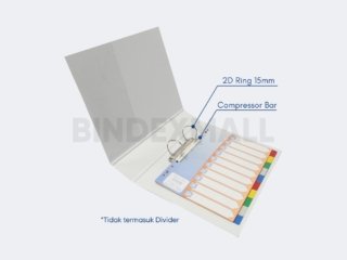 BINDEX MALL - BAMBI INSERT RING BINDER 2D RING A4 65mm- 2125M terbuka