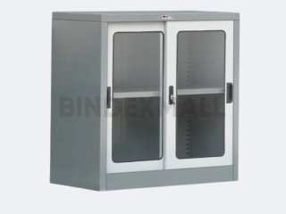 Bambi Lemari Arsip Sliding Door 1 Rak Premium Glass Filing Cabinet kode KGK-207