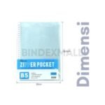 Bambi Document Pocket B5 Isi 2 pcs pocket + 1 Zipper Lembar Ketebalan 0.06 mic Tipe Transparent Sleeve Original - Gambar 3