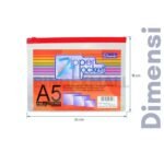 Bambi Organizer Map Dokumen A5 Zipper Pocket Tipe PVC Transparent Original Kode 5132 - Gambar 3