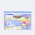 Bambi Organizer Map Dokumen A4 Zipper Pocket With Divider Tipe PVC Transparent Original