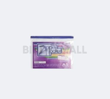 Bambi Organizer Map Dokumen A5 Zipper Pocket With Metal Head Tipe PVC Semi Transparent Original