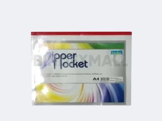 Bindex Organizer Map Dokumen A4 Zipper Pocket Tipe PVC Transparent Original