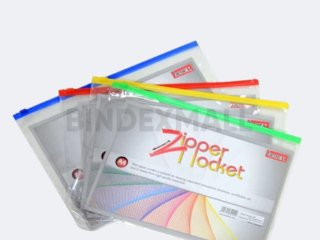 Benex Organizer Map Dokumen A4 Zipper Pocket Tipe PVC Transparent Original