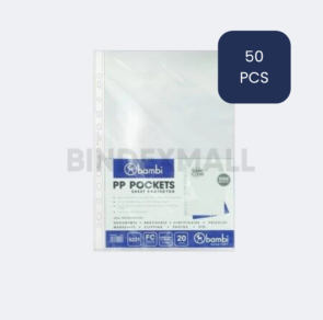 Sheet Protector Bambi F4 Transparent 0.065mm Document Pocket 1 Dus 50 Set Original