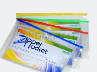 Benex Organizer Map Dokumen Folio Zipper Pocket Tipe PVC Transparant Original