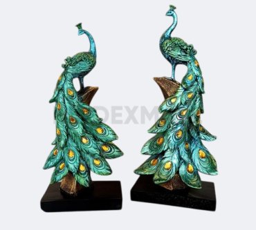 Hancraft Dekorasi Pajangan Peacock Statue Ornament Figurine Decoration