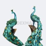 Hancraft Dekorasi Pajangan Peacock Statue Ornament Figurine Decoration - Gambar 3