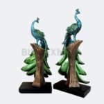 Hancraft Dekorasi Pajangan Peacock Statue Ornament Figurine Decoration - Gambar 2