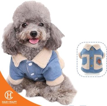 Baju Anjing Dog Jacket Denim Clothes 1
