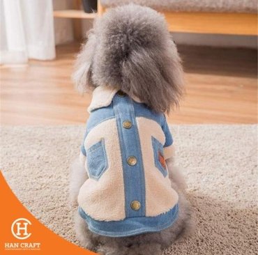 Baju Anjing Dog Jacket Denim Clothes 2