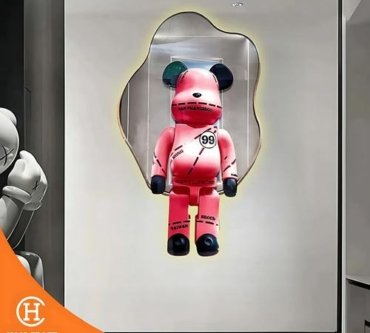 Dekorasi Gambar Dinding Bear LED Light Painting Wall Decoration