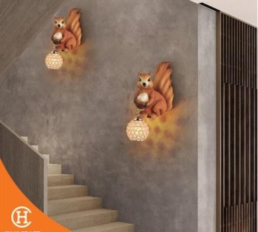Dekorasi Lampu Decorative Squirel Crystal Wall Lamp 1