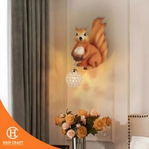 Dekorasi Lampu Decorative Squirel Crystal Wall Lamp
