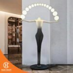 Hancraft Dekorasi Lampu Humanoid Lady Sculpture Floor Lamp - Gambar 3