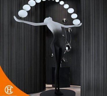 Dekorasi Lampu Humanoid Lady Sculpture Floor Lamp 2