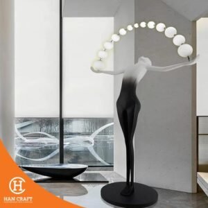 Dekorasi Lampu Humanoid Lady Sculpture Floor Lamp