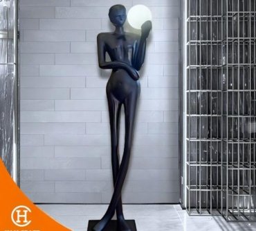 Dekorasi Lampu Humanoid Standing Sculpture Floor Lamp