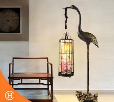 Dekorasi Lampu Luxury Crane Decorative Floor Lamp