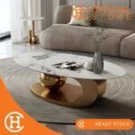 Hancraft Dekorasi Meja Gold Tuscany Slate Coffee Table - Gambar 2
