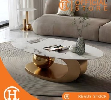Dekorasi Meja Gold Tuscany Slate Coffee Table