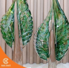 Dekorasi Pajangan Crystal Leaf Art Decoration Set 1