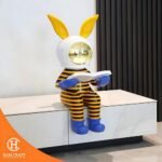 Hancraft Dekorasi Pajangan Rabbit Decorative Art Statue - Gambar 2