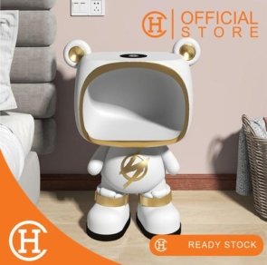 Dekorasi Pajangan Space Bear Bed Side Table 2