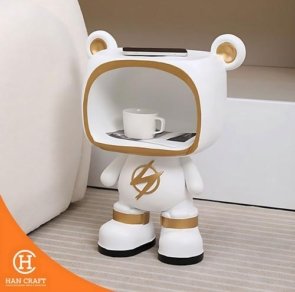 Dekorasi Pajangan Space Bear Bed Side Table