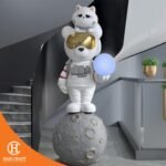 Hancraft Dekorasi Pajangan Space Bear Floor Lamp - Gambar 3