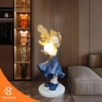 Hancraft Dekorasi Pajangan Wishful Girl Floor Lamp Ornament - Gambar 2