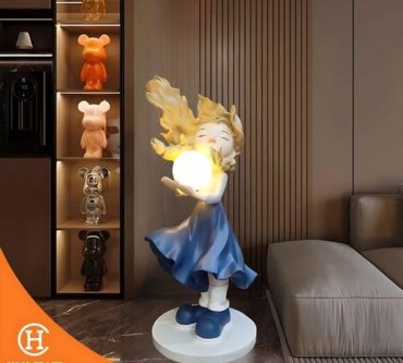 Dekorasi Pajangan Wishful Girl Floor Lamp Ornament 1