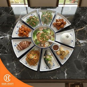 Piring Set Reunion Plate Blue Pattern Ceramic 2