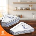 Hancraft Piring Set Reunion Plate Blue Pattern Ceramic - Gambar 3