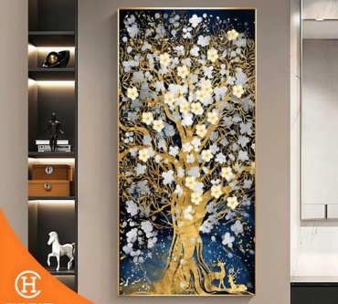 Dekorasi Gambar Modern Glass Painting Tree Of Life