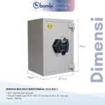 Bindex Brankas Besi Gold Series Manual Lock Size 3 - Lemari Penyimpanan Tahan Lama, Kunci Ganda, Desain Elegan - 75 x 50 x 47,5 cm - Gambar 2