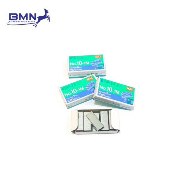 Isi staples Max No 10 original kemasan box tampak depan