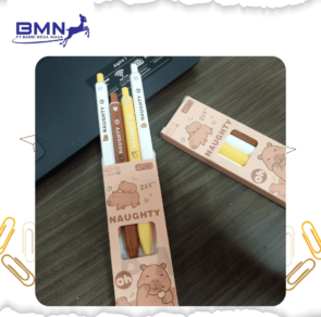 set pulpen gel capybara isi 4 tinta hitam 0,5mm