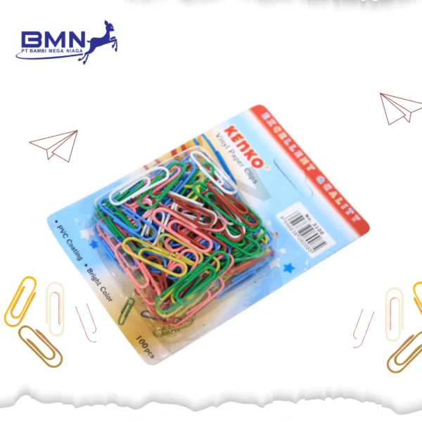 Paper clip warna warni Kenko No 3100 kemasan 100 pcs original