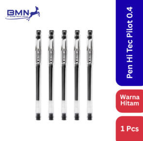Pen Hi-Tec Pilot 0.4mm Hitam dengan ujung lancip dan desain tiga lekukan untuk presisi tinggi