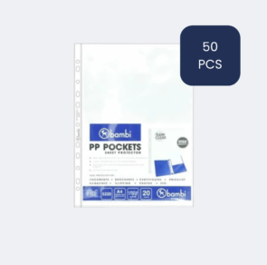 Bambi Plastik Dokumen A4 0.065mm Super Clear multi holes 50 sets isi 1000 lembar