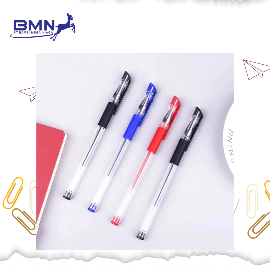 Pulpen gel Annuuals 0.5mm hitam original tinta halus untuk menulis nyaman