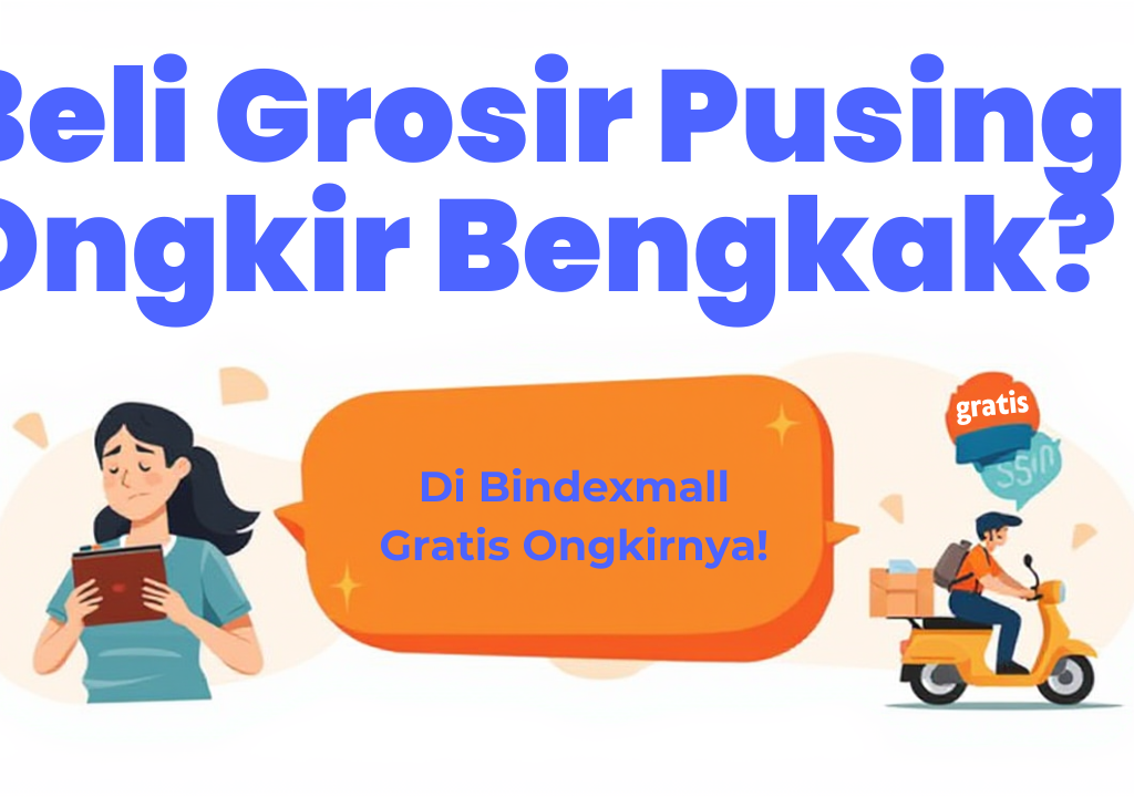 Pebisnis online sedang belanja grosir dengan promo gratis ongkir di Bindexmall
