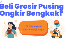 Pebisnis online sedang belanja grosir dengan promo gratis ongkir di Bindexmall