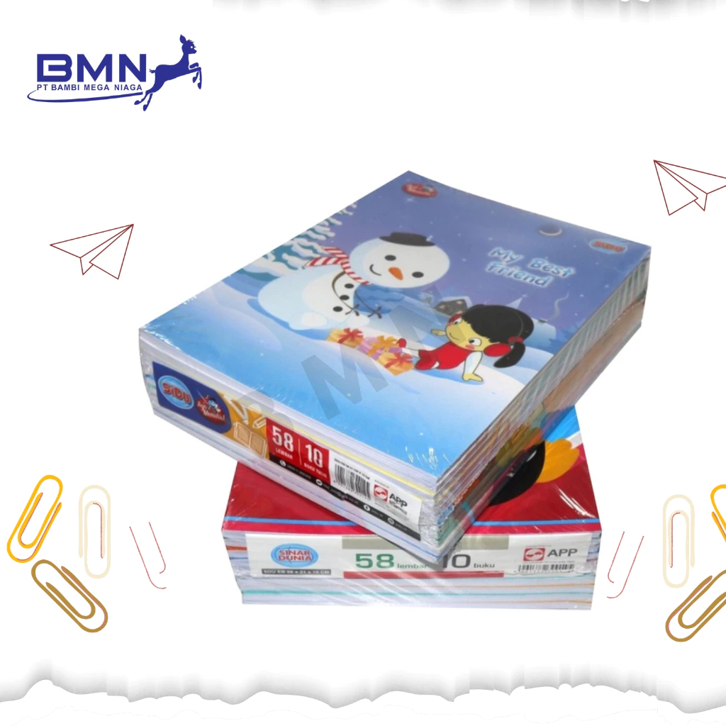 Buku tulis tebal SIDU 58 lembar ukuran medium kertas halus original